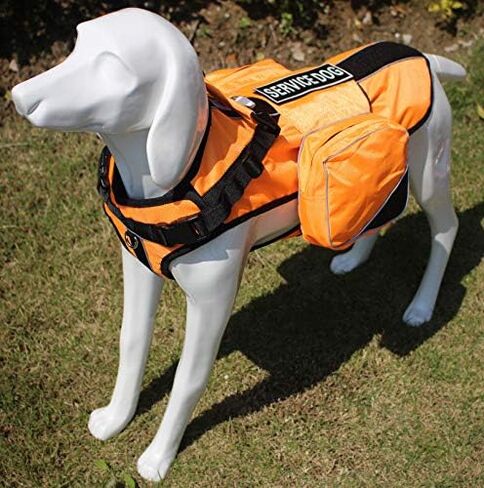 Serijoars Dog Vest Harnesses with Saddlebag Backpack for Camping & Travel - Reflective Hound Hiking Backpack Saddle Bag - Lightweight Vest Harness for Medium & Large Dogs (Blue, S) in Saudi Arabia