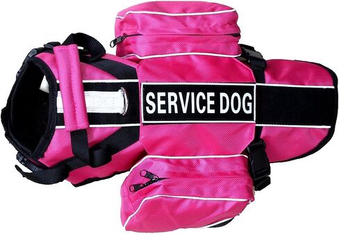 Serijoars Dog Vest Harnesses with Saddlebag Backpack for Camping & Travel - Reflective Hound Hiking Backpack Saddle Bag - Lightweight Vest Harness for Medium & Large Dogs (Blue, S) in Saudi Arabia