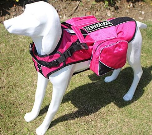 Serijoars Dog Vest Harnesses with Saddlebag Backpack for Camping & Travel - Reflective Hound Hiking Backpack Saddle Bag - Lightweight Vest Harness for Medium & Large Dogs (Blue, S) in Saudi Arabia