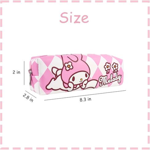Cute Pencil Pouch for Girls, PU Leather Waterproof Kawaii Pencil Case for Kids with Zipper, Cartoon Anime Pencil Case for School, Kawaii Back to School Supplies, Gift for Over 3 Years Old (M) in Saudi Arabia