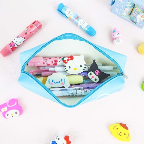حقيبة أقلام رصاص لطيفة للفتيات، حافظة أقلام كاواي مضادة للماء من جلد البولي يوريثان للأطفال مع سحاب، حافظة أقلام كرتونية للمدرسة، لوازم العودة إلى المدرسة، هدية لأكثر من 3 سنوات (ج) in Kuwait