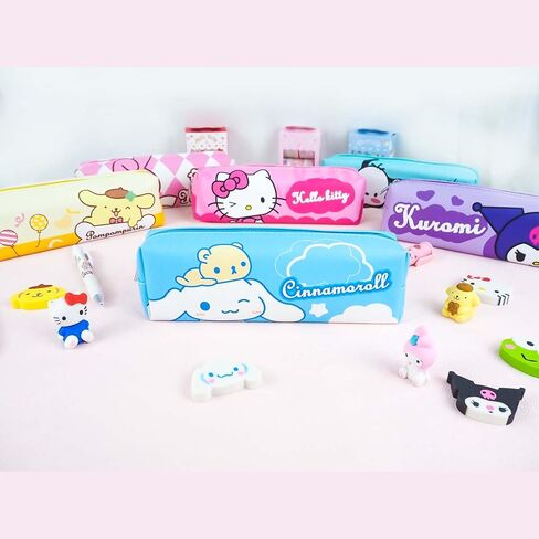 حقيبة أقلام رصاص لطيفة للفتيات، حافظة أقلام كاواي مضادة للماء من جلد البولي يوريثان للأطفال مع سحاب، حافظة أقلام كرتونية للمدرسة، لوازم العودة إلى المدرسة، هدية لأكثر من 3 سنوات (ج) in Kuwait