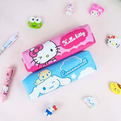 حقيبة أقلام رصاص لطيفة للفتيات، حافظة أقلام كاواي مضادة للماء من جلد البولي يوريثان للأطفال مع سحاب، حافظة أقلام كرتونية للمدرسة، لوازم العودة إلى المدرسة، هدية لأكثر من 3 سنوات (ج) in Kuwait