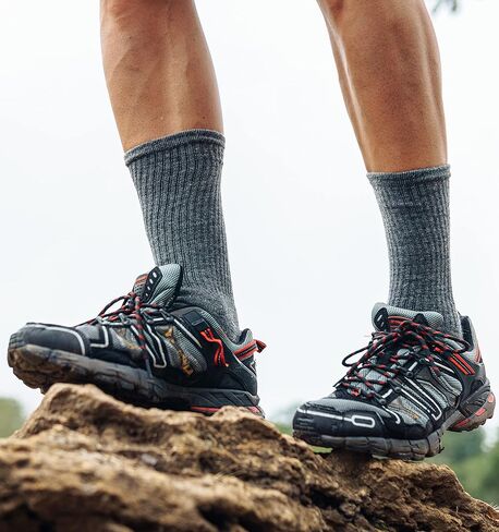Stylish Merino Wool Crew Socks for Women and Men - Essential for Outdoor Hiking in Saudi Arabia