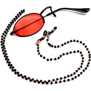 2 PCS anime dress up character red monocular glasses and eyeglass chains Outdoor Props costume Halloween Accessories