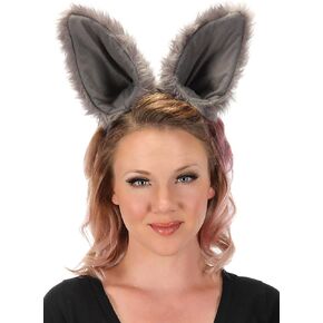 Deluxe Gray Wolf Ears Costume Headband for Adults and Kids
