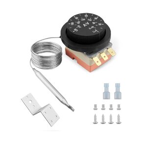 32-248'F Adjustable Electric Radiator Cooling Fan Thermostat Switch with Stainless Temperature Control Probe Sensor Kit for Automotive Car Truck RV