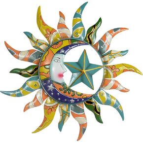 Sun Moon & Stars Metal Wall Hanging Garden Art