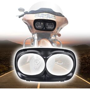Headlight Bezel Trim Outer Fairing Cowl for Road Glide,Head light Headlamp Bezel Scowl Outer Fairing Extension Compatible with Harley Davidson Road Glide 1998-2013