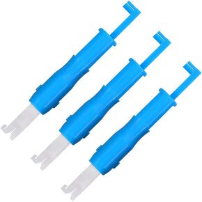 3Pcs Blue Needle Threader, Elderly People Automatic Sewing Machine Needle Threader Line Inserter Tool for Hand Sewing One Size， Easy to Operate
