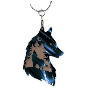 Unique Wolf Keychains for Men and Women,Cool Charms and Accessories for Backpack, Car, and Keys Clear Set