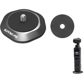 Pocket 3 Strong Magnetic Base Camera Stand Mount Stabilizer for DJI Osmo Pocket 3/2, Insta360 ONE X3/2/1/GO 3,for FIMI Palm 2/1 Action Camera Expansion Adapter, Camera Aluminum Base with 1/4" Thread
