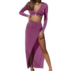 Women 2 Piece Outfit Sexy Club Going Night Out Crop Top & Skirt Set