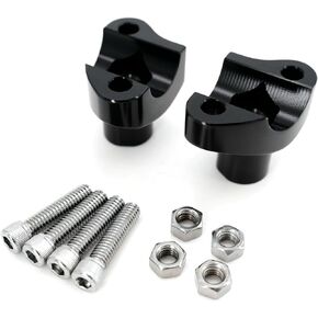 Black CNC Motorcycle Handlebar Risers for Harley Dyna FXDL FXD Fat Boy Heritage Softail FL Sportster XLH XL 883 1200-1 1/2 Tall, 1 Bar, Bottom Mount (Black)
