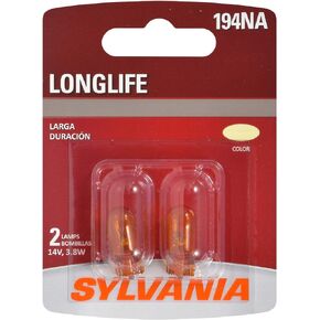 SYLVANIA - 194NA Long Life Miniature - Amber Bulb, Ideal for Parking, Side Marker and More (Contains 2 Bulbs)