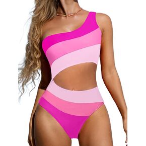 بيكيني مثير من قطعة واحدة للنساء لباس سباحة بكتف واحد للتحكم في البطن مونوكيني in Kuwait