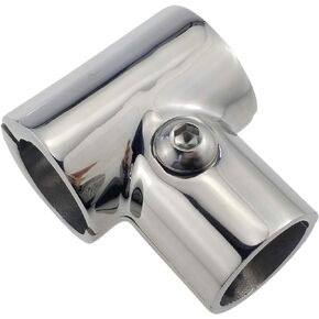 NRC&XRC Heavy Duty 316 SS Polished Boat Hand Rail Fitting- 90 Degree T/Tee Hinged/Split for 7/8" OR 1 INCHTube