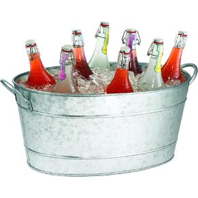 Tablecraft Galvanized Oval Beverage Tub, 5.5 Gallons