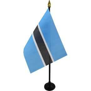 AZ FLAG Botswana Table Flag 4'' x 6'' - Botswanan Desk Flag 15 x 10 cm - Golden Spear top