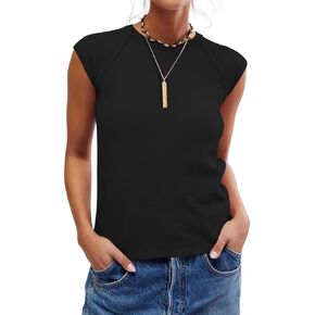 Womens T-Shirt Crewneck Loose Fit Short Sleeve Workout Basic Tops Cotton Casual Summer Tee Shirts