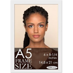 Poster Palooza A1 23.5x33.25 Inches Frame Black Solid Wood Picture Frame | 0.75 Inch Moulding Width | Includes UV Acrylic Plexiglass, Foam Board Backing & Hanging Hardware