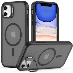 LakiBeibi Compatible with iPhone 11 Case with Camera Stand,Compatible with Magsafe,Military Grade Shockproof Protection Translucent Matte Phone Case for iPhone 11(Pink)