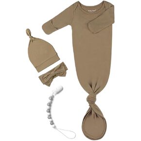 Baby Noah Knotted Gown with Hat and headband &Clip