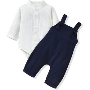 Unutiylo Baby Boys Clothes for Gentleman Outfits,Toddler Overalls Baby Suspender Pants and Bodysuit Romper in Saudi Arabia