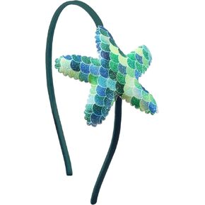Mermaid Starfish Headband Fish Scale Hair Bands Sparkling Sea Star Hair Accessories Headpiece for Women Girls Birthday Wedding Festival Celebration Party Supplies(Blue) in Kuwait