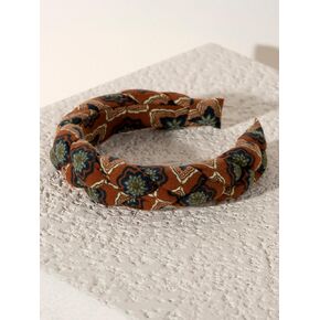 Shiraleah Braided Print Headband-Rust