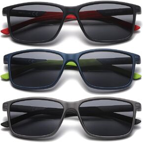 3 Pack Bifocal Sunglasses for Men Women Wide/Big/Large Spring Hinge Reading Glasses Outdoor UV Protection Readers