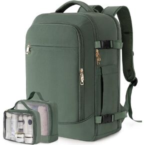 Large Travel Backpack for Men Women, TSA Friendly Airline-approved Carry on Backpack, 40L Casual Daypack Weekender Backpack Personal Item Size, Beige