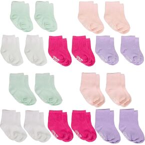 Little Me 20-Pack Newborn Baby Infant & Toddler Girls Socks, 0-12/12-24 Months, Assorted Size Pack
