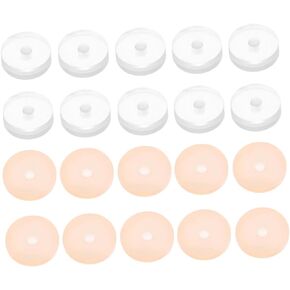 EXCEART 20pcs Silicone Invisible Gasket Earring Disc Replacement No Pull Piercing Disc Earring Backs with Pad Silicone Earring Backs Disc Earring Stopper Earplugs Earrings