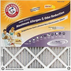 Arm & Hammer Max Allergen & Odor Reduction 20x20x1 Air and Furnace Filter, MERV 11, 4-Pack