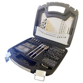 101pcs Titanium Drill Bits for Metal, Wood, Masonry High Speed Steel Drill Bit Screwdriver Bit Set with Case
