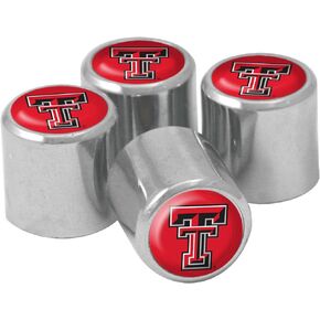 NCAA Texas Tech Red Raiders Metal Tire Valve Stem Caps, 4-Pack