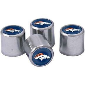 NFL Denver Broncos Chrome Finish Tire Stem Valve Caps