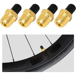 Augeny 4 Pieces Tank Valve, Standard Valve Core with 1/4'' NPT Male Threads, Anti-Corrosion Brass Fill Valve with Sealing Cap, Air Compressor Air Tank Fill Valves Tool Fittings