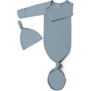 Baby Noah Newborn Knotted Gown for Boy Girls, Newborn Coming Home From Hospital Outfit, Baby Tie Gown Nightgown