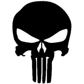 DW - ملصق لاصق من الفينيل مطبوع عليه شعار Punisher على شكل جمجمة للسيارة والشاحنات والشاحنات والشاحنات والكمبيوتر المحمول والنوافذ| أسود | 5.5" in Kuwait