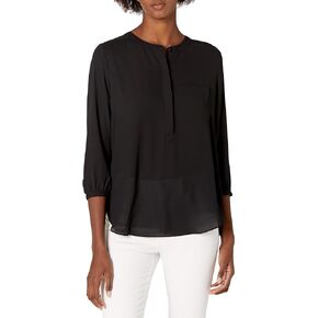 بلوزة نسائية من NYDJ بأكمام 3/4 وطيات خلفية من Henley