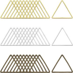 90pcs Triangle Earring Beading Hoops Beading Hoop Earring Finding Geometric Beading Hoop Earrings Triangle Beading Hoops for Earring Making (Gold, Silver, Antique Cyan)