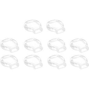 uxcell Earring Pads, 20pcs - Silicone Clip-on Earring Backs, Soft Earring Backs Replacements Earrings Cushions (Clear,10x9mm)