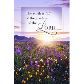 Church Bulletins - Goodness of the Lord - Inspirational Brochure Paper - Psalm 33:5 (KJV) - Bible Study Supplies for Sunday School - Worship Bulletins - Religious Bulletin - Pack of 100