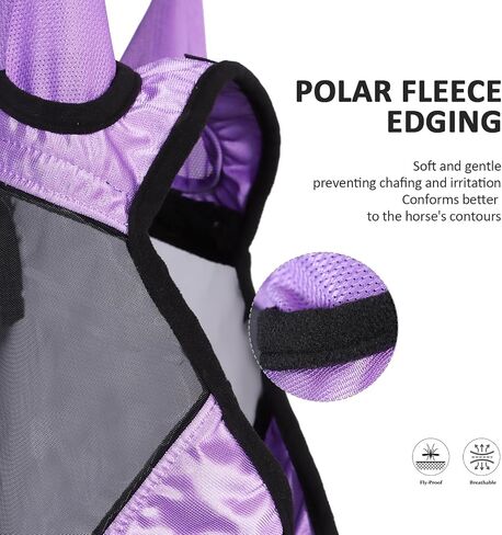 Harrison Howard Pro Luminous Horse Full Face Fly Mask Large Eye Space Long Nose with Ears UV Protection for Horse Coral Orange S in Kuwait