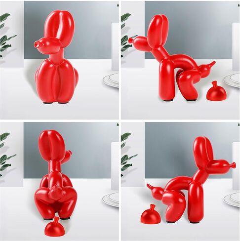 Pooping Balloon Dog Sculpture, Small Animal Statue Home Decor, Modern Decorative, Art Sculpture Modern Desktop Ornament for Office Bedroom Living Room Decor (Shiny Blue, Small) in Saudi Arabia