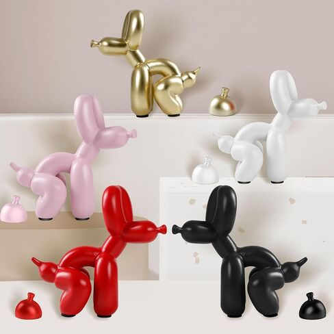 Pooping Balloon Dog Sculpture, Small Animal Statue Home Decor, Modern Decorative, Art Sculpture Modern Desktop Ornament for Office Bedroom Living Room Decor (Shiny Blue, Small) in Saudi Arabia