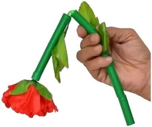 شريط بلاستيكي لامع من MilesMagic Magician's Instant Breakaway Rose Gimmick مقاس 40.64 سم، زهرة صلبة غير صلبة لخدعة سحرية كلاسيكية حقيقية في الشارع أو المسرح in Kuwait
