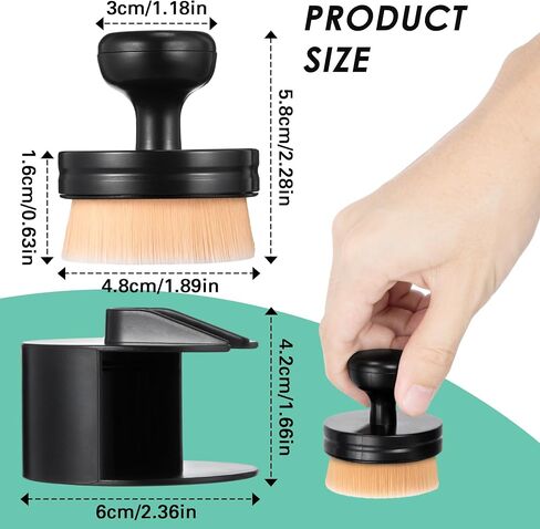 Dreyoo 2 Pack Auto Detail Brushes, Portable Car Tire Brush with Seal Cover Design, High Density Soft Detailing Brush for Vehicles Tire Shine Polish Wax Applicator (Brown) in Saudi Arabia